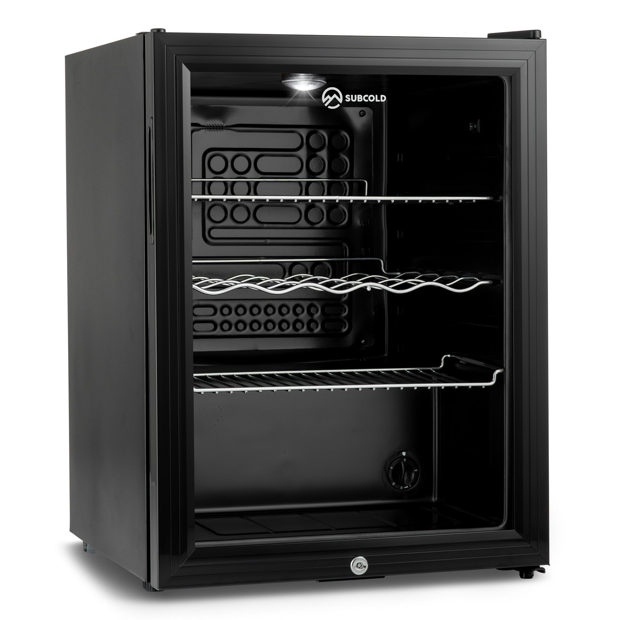 Super65 LED - Table-Top Fridge | 65L Beer, Wine & Drinks Fridge | LED Light + Lock & Key | Energy Efficient (Black)