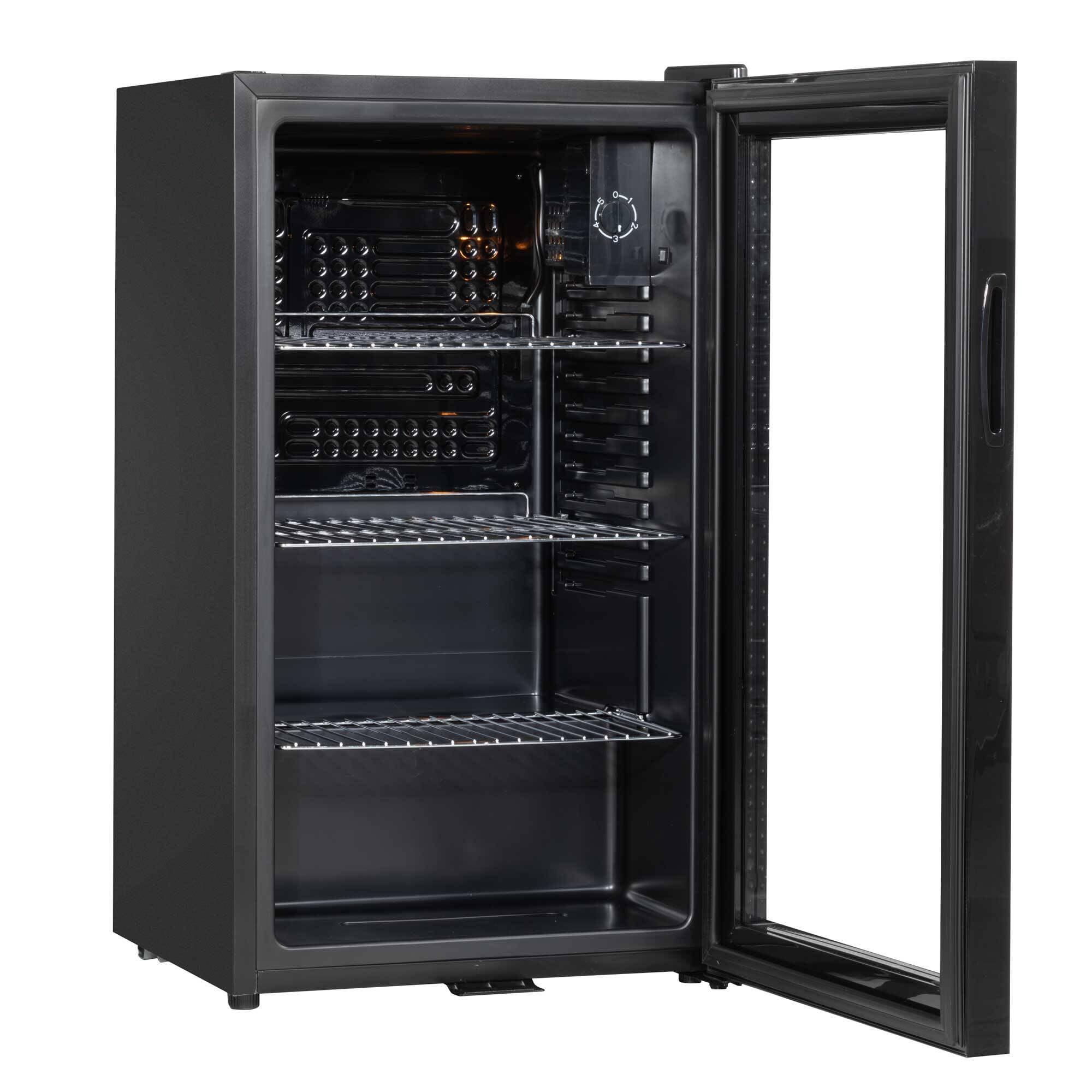 85L Under Counter Drinks/Beer & Wine Cooler Fridge with Light, Black - DH13