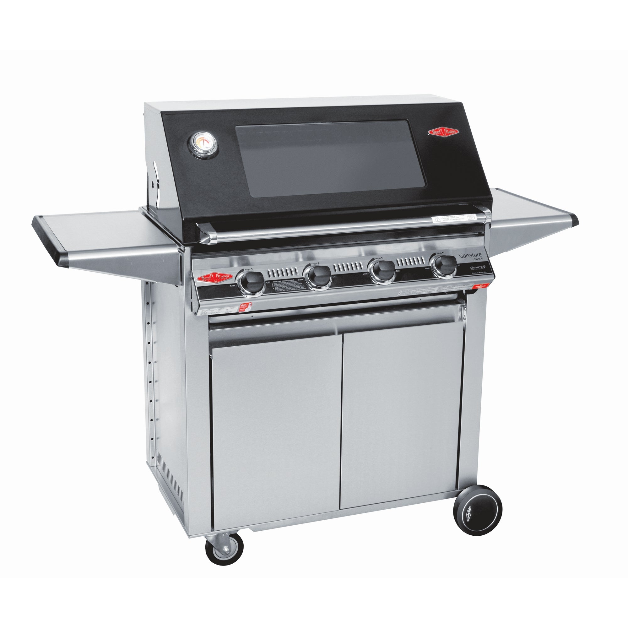 Beefeater 3000E Series 4 Burner BBQ & Side Burner Trolley