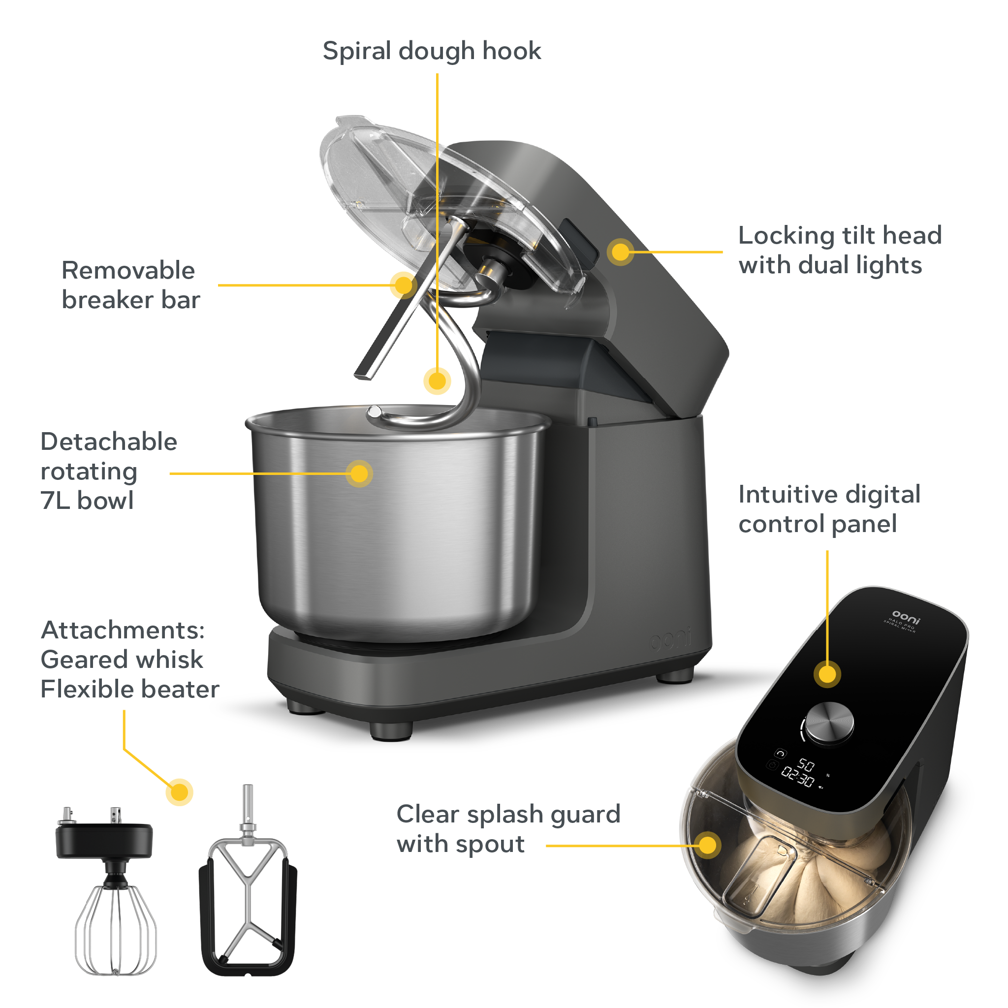 Ooni Halo Pro Spiral Dough Mixer