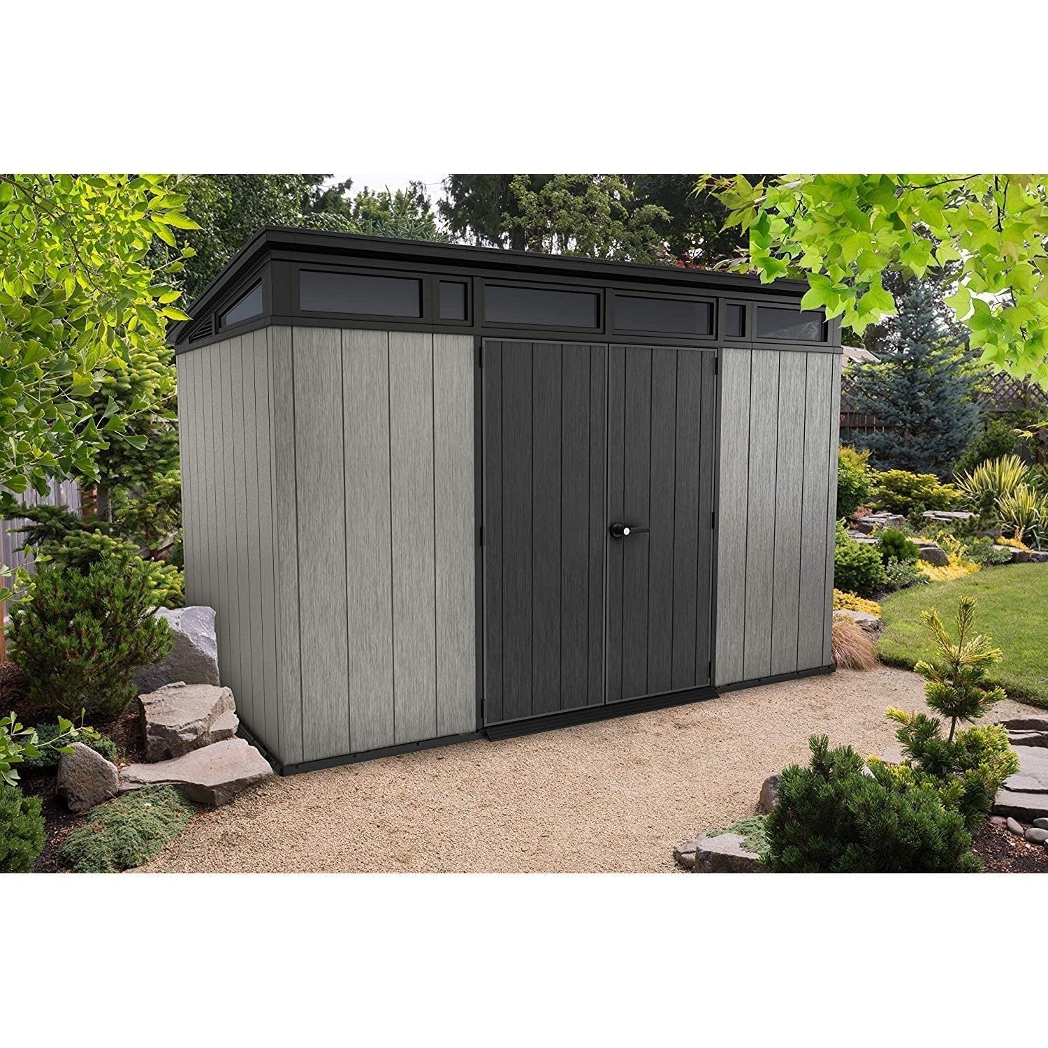 11x 7 Artisan Heavy Duty Plastic Pent Shed – Grey