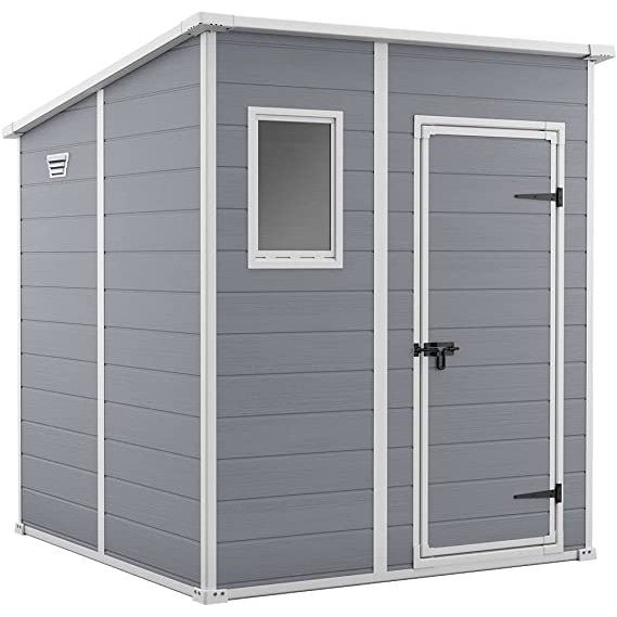 6 x 6 Manor Plastic Pent Garden Storage Shed – Grey