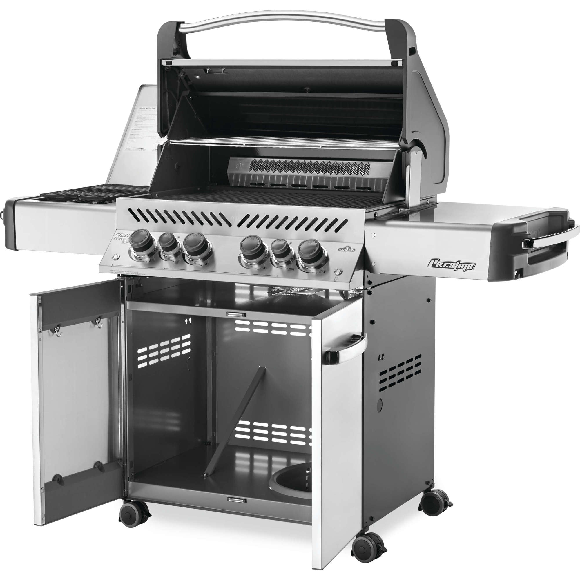 Napoleon Prestige® 500 Propane Gas Grill with Infrared Side and Rear Burners, Stainless Steel